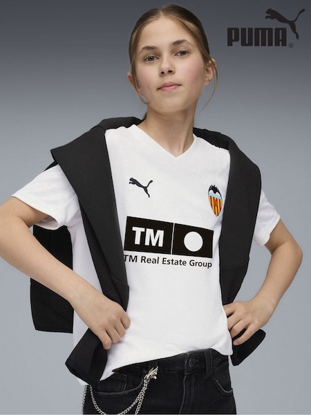 Puma White Valencia CF 25/26 Youth Boys Home Jersey (Y24766) | £65