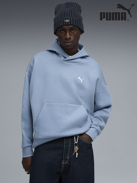 Puma Blue WARDROBE ESS Mens Boxy Hoodie (Y24776) | £60