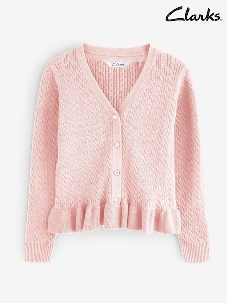 Clarks Pink Girls Cable Knit Cardigan (Y24820) | £16 - £23