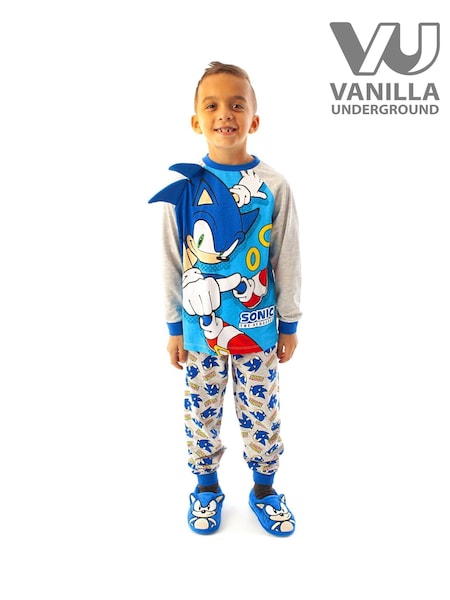 Vanilla Underground Blue Sonic The Hedgehog Long Sleeve Leg Pyjamas Set (Y24924) | £17