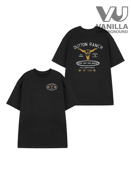 Vanilla Underground Black Yellowstone Short Sleeved T-Shirt (Y24938) | £21