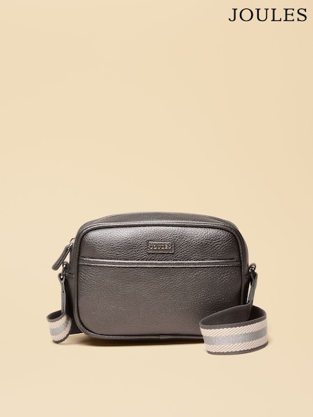 Joules Trent Pewter Grey Adjustable Cross Body Bag with Front Pocket (Y24956) | £39