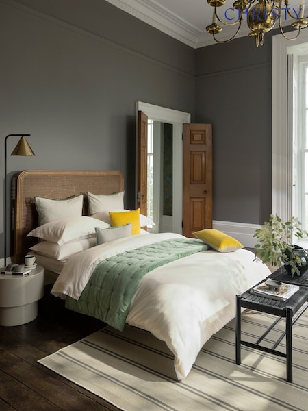 Christy Ivory Smooth and Silky Cotton Sateen Duvet Cover Set (Y24971) | £70 - £100