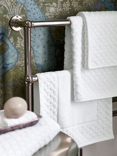 Christy White Trellis Textured Turkish Cotton Towels (Y24972) | £35 - £45