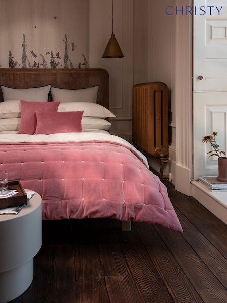 Christy Garnet Jaipur Velvet Quilted Throw (Y24986) | £160
