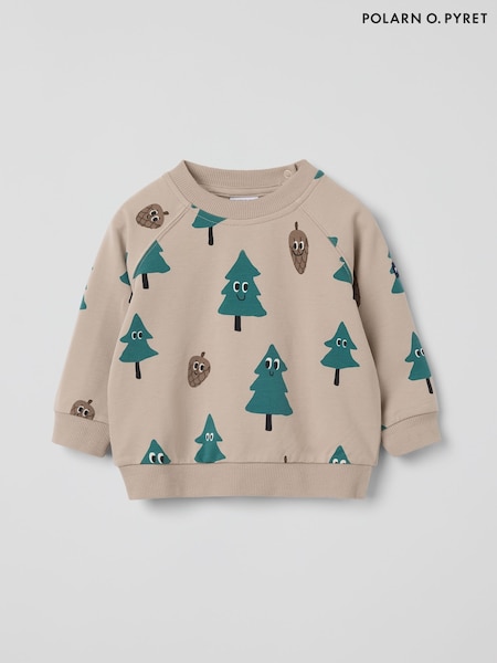 Polarn O. Pyret Natural Tree Print Jumper (Y24999) | £16