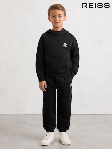 Reiss Black Murlin 3-9 yrs Monogram Hoodie and Joggers Set (Y25161) | £70