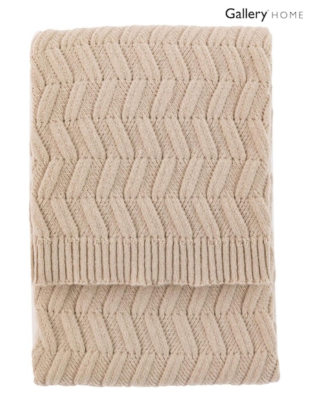 Gallery Home Natural Hayes Woven Knit Throw (Y25272) | £54