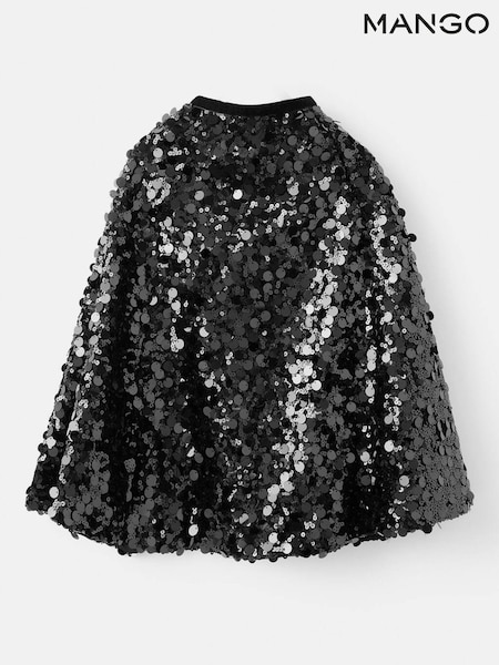 Mango Black Cape Sequin Poncho (Y25275) | £26