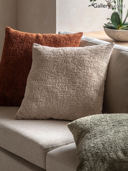 Gallery Home Taupe Kael Chenille Cushion (Y25279) | £20