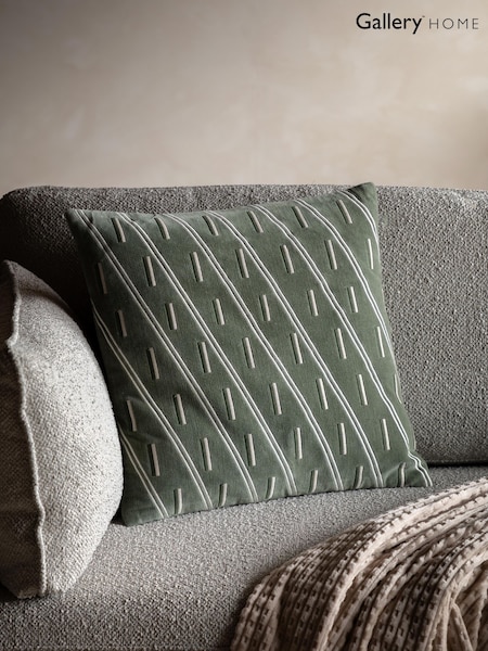 Gallery Home Olive Nova Velvet Cushion (Y25292) | £36