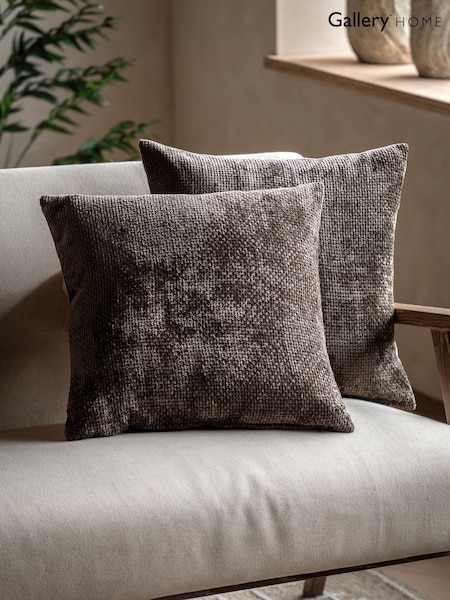 Gallery Home 2 Pack Brown Bask Weave Cushions (Y25296) | £30
