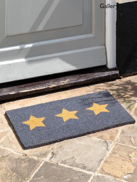 Gallery Home Grey Triplex Star Coir Doormat (Y25301) | £19