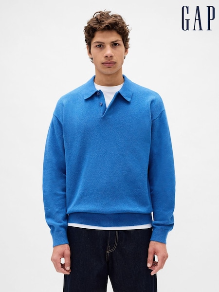 Gap Blue CashSoft Relaxed Polo Sweatshirt (Y25330) | £50