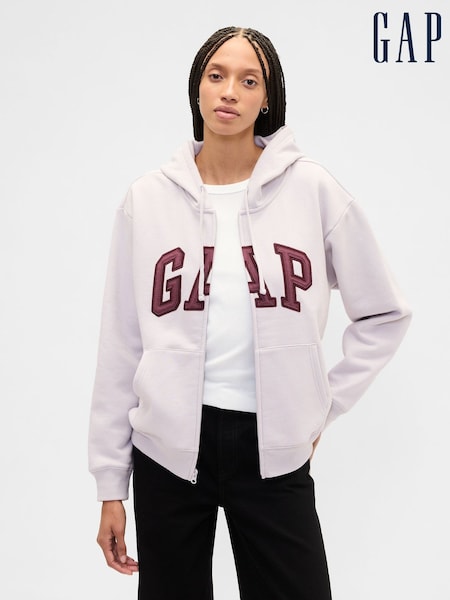 Gap Purple Relaxed Logo Zip Hoodie (Y25333) | £40