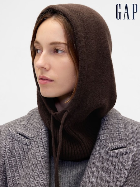 Gap Brown CashSoft Drawcord Knitted Snood Hat (Y25413) | £30
