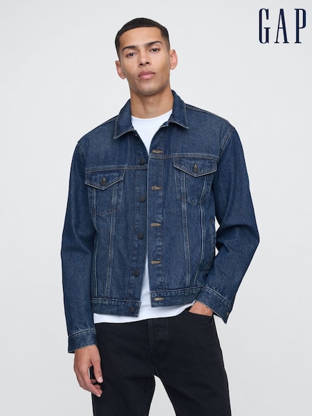 Dark Wash Blue - Regular Gap Icon Denim Jacket