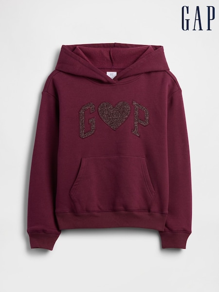 Gap Burgundy Red Relaxed Logo Hoodie (4-13yrs) (4-13yrs) (Y25434) | £25
