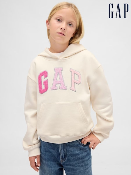 Gap Cream Relaxed Logo Hoodie (4-13yrs) (4-13yrs) (Y25451) | £20