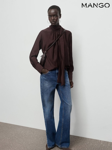 Mango Brown Blouse Stut (Y25528) | £42