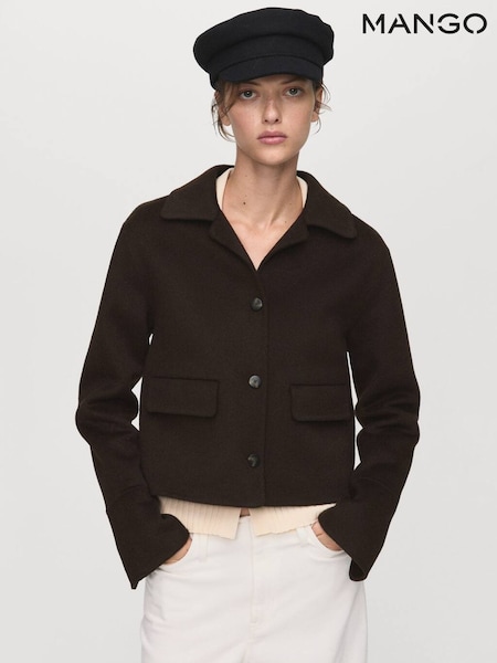 Mango Brown Wool Jacket With Buttons (Y25553) | £100
