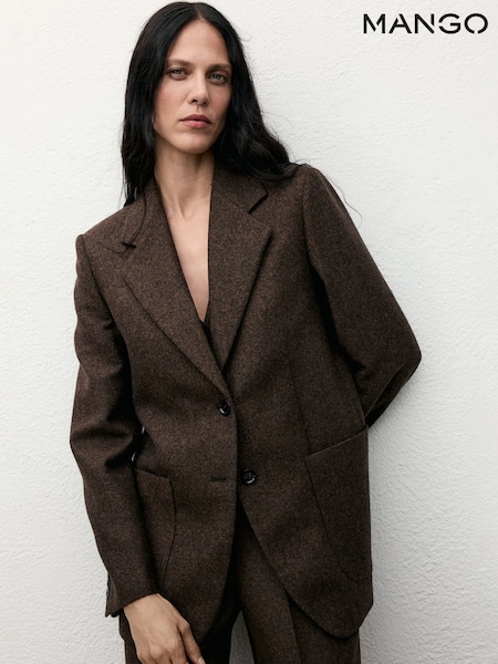 Mango Brown Speckled Wool Blazer (Y25571) | £100