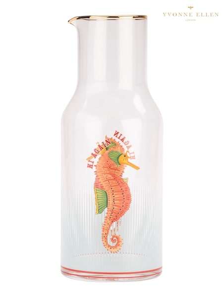 Yvonne Ellen Blue Carafe Sea Horse Glass (Y25611) | £22