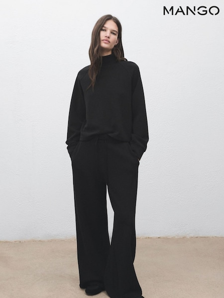 Mango Black High Collar Sweatshirt (Y25633) | £36