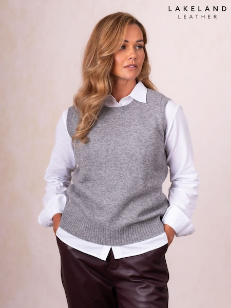 Lakeland Clothing Grey Georgie Knitted Vest (Y25717) | £40