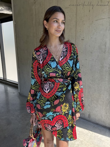 Never Fully Dressed Black Amara Mini Vienna Petite Dress (Y25736) | £99