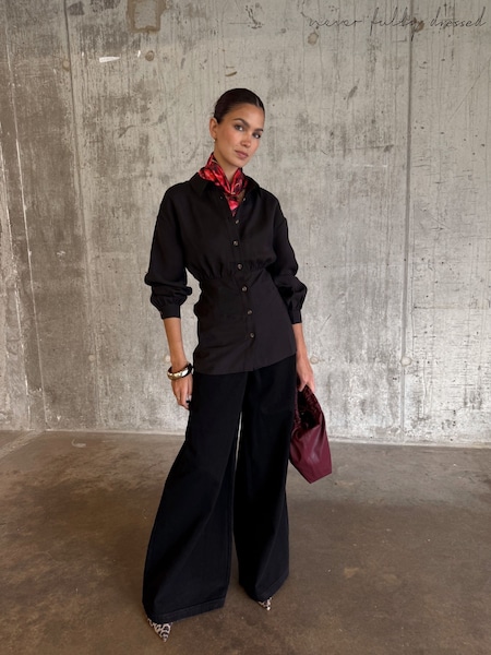 Never Fully Dressed Black Zoe Shirt (Y25741) | £89