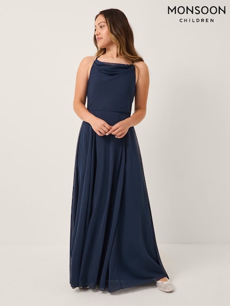 Monsoon Blue Cali Cowl Neck Prom Dress (Y25757) | £45 - £50