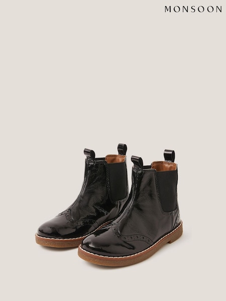 Monsoon Black Patent Leather Boots (Y25765) | £39 - £43