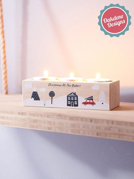 Personalised Family Christmas Tealight Holder by Oakdene (Y25923) | £14