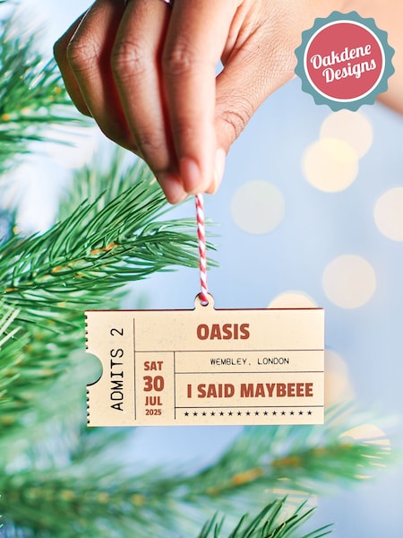 Personalised Concert Ticket Christmas Decoration by Oakdene (Y25928) | £10