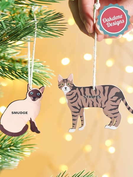 Personalised Cat Breed Christmas Decoration by Oakdene (Y25932) | £10