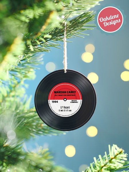 Personalised Music Record Christmas Decoration by Oakdene (Y25933) | £10