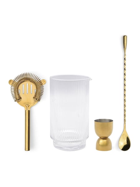 Here''s How Silver The Renley Bar Tool Set  Jigger Strainer Spoon Beaker (Y26108) | £40
