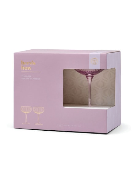 Here''s How Set of 2 Lilac The Lou Coupe Glasses (Y26111) | £28