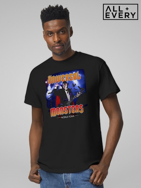 All + Every Black Universal Studios Monsters Dracula On Tour T-Shirt (Y26174) | £25