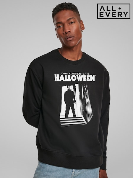 All + Every Black Halloween Michael Myers Top Of The Stairs Sweatshirt (Y26176) | £35