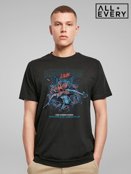 All + Every Black Stranger Things Demogorgon Live The Upside Down T-Shirt (Y26182) | £25