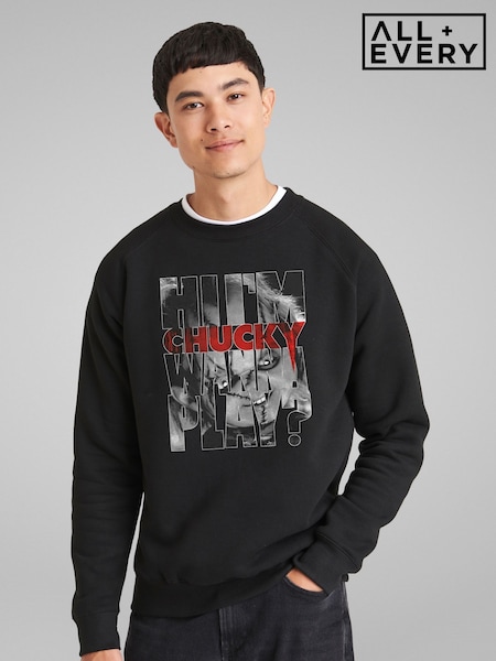 All + Every Black Chucky Hi Im Chucky Scars And Stitches Sweatshirt (Y26183) | £35