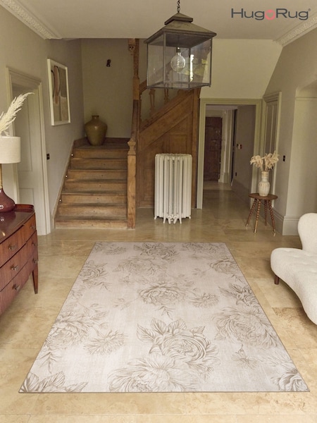 Hug Rug Cream Muted Floral Print Rug (Y26255) | £200 - £420