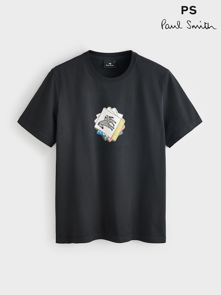 PS Paul Smith Regular-Fit Logo Graphic Black T-Shirt (Y26407) | £75