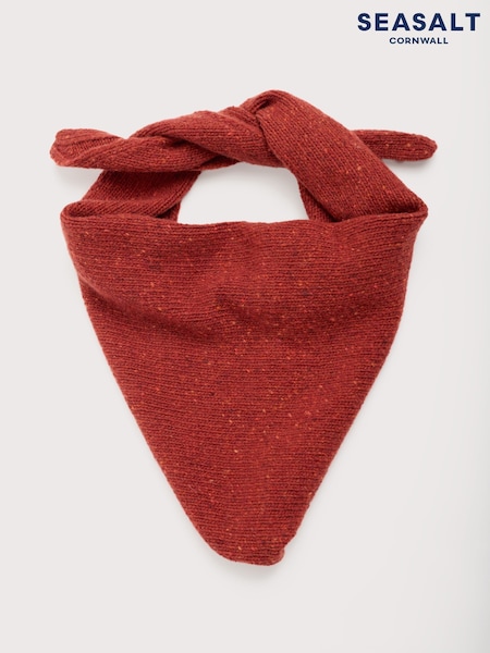 Seasalt Cornwall Red Wild Bilberry Knitted Triangle Scarf (Y26433) | £36