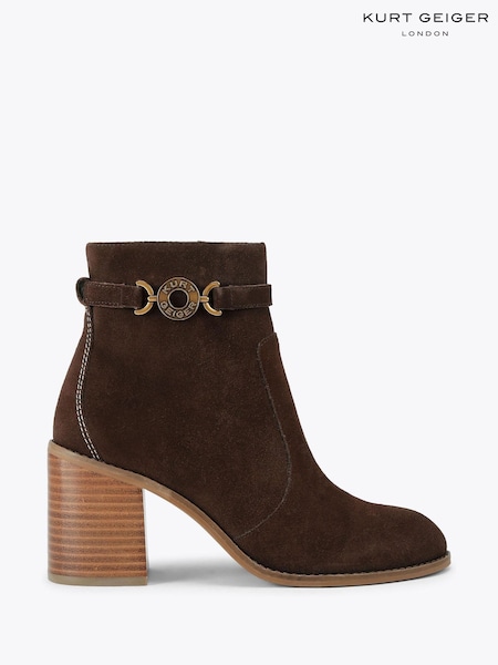 Kurt Geiger London Bromley Block Heel Brown Boots (Y26563) | £229