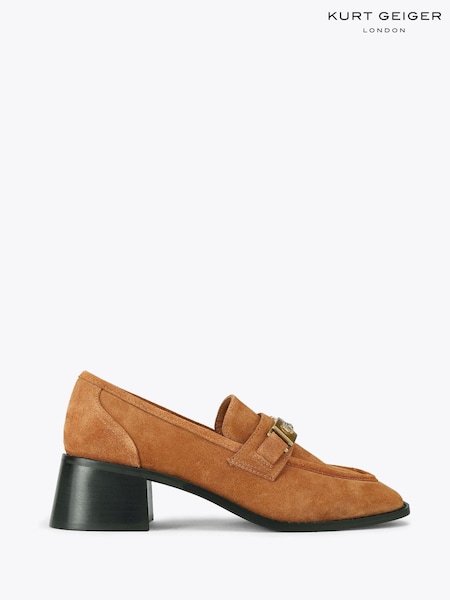 Kurt Geiger London Ingsley Heel Brown Loafer Shoes (Y26564) | £189