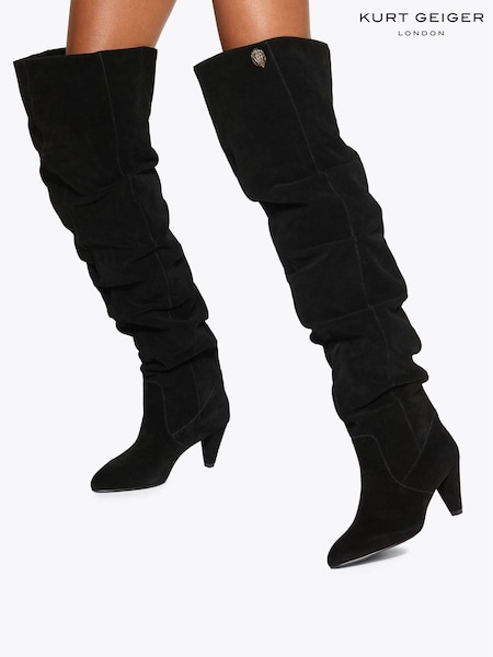 Kurt Geiger London Shoreditch OTK Slouch Black Boots (Y26567) | £419
