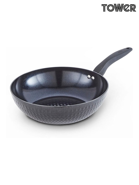 Tower Black 28cm Wok with Black Diamond Coating (Y26606) | £30